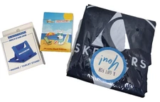 New Skechers Drawstring Bag Phone Tablet Stand Playing Cards Lot Of 3