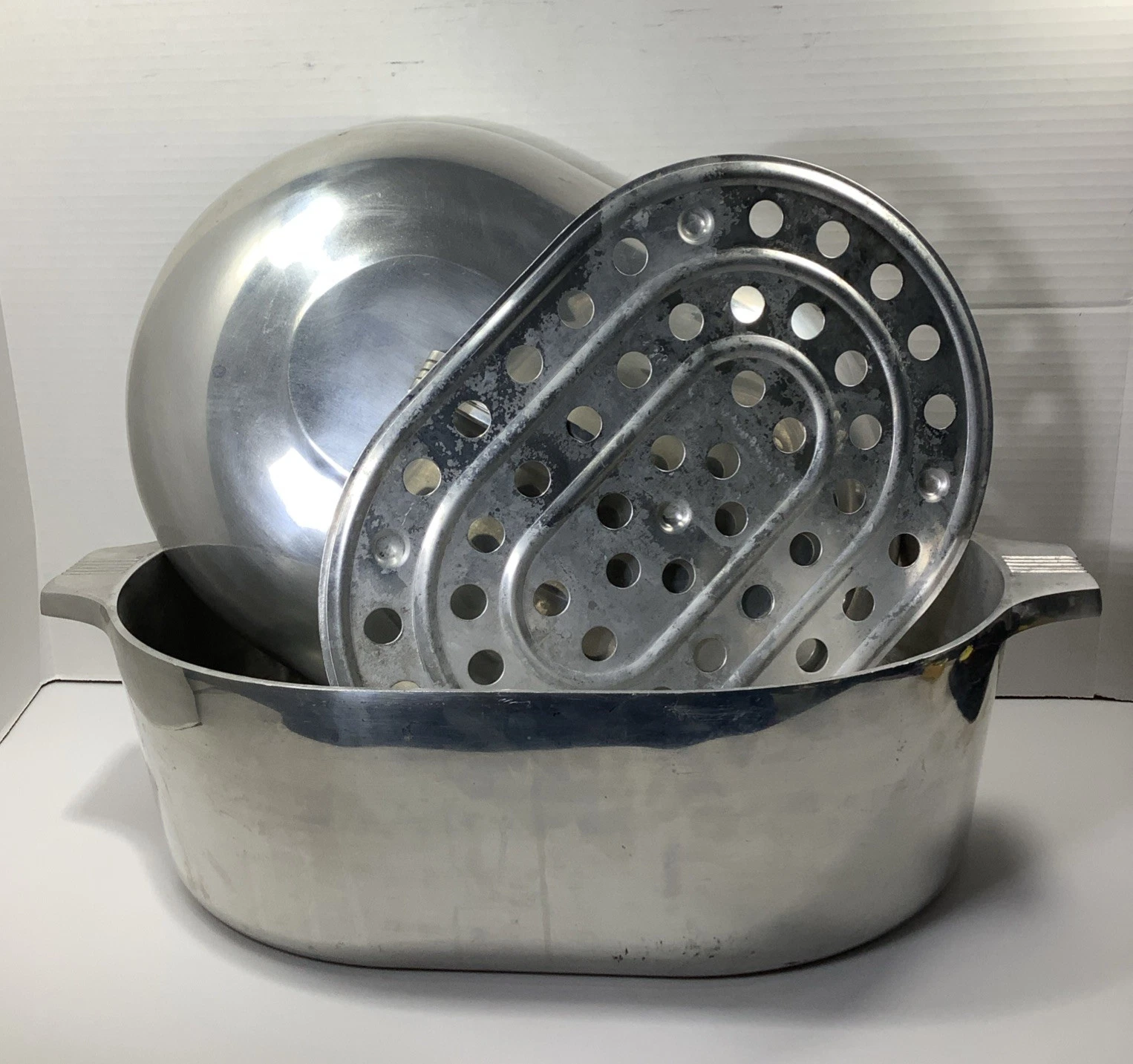 Vintage Magnalite GHC Roaster Dutch Oven 17qt Cookware USA Trivet HUGE Like 4269