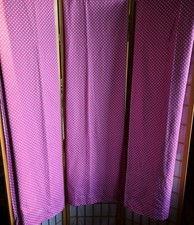 Pottery Barn Kids Curtain Panels 3 Blackout Pink White Dots 44x96" Clean