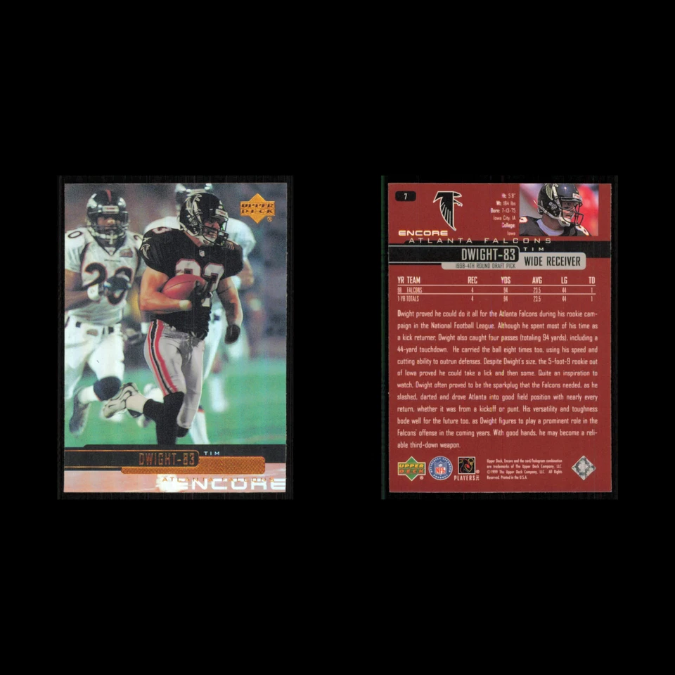 Tim Dwight #7 1999 Upper Deck Encore Atlanta Falcons Football Card NFL NM - Image 3 of 3