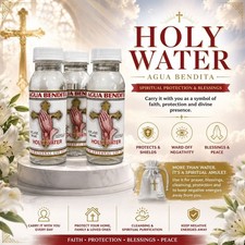 Holy Water / Agua Bendita 8 fl oz 236ml Prayer Bottle Religious 3 Pack