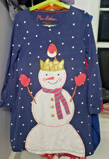Pre-loved Sz 7-8 Mini Boden Christmas Snowman Big Applique Jersey Dress - Wear