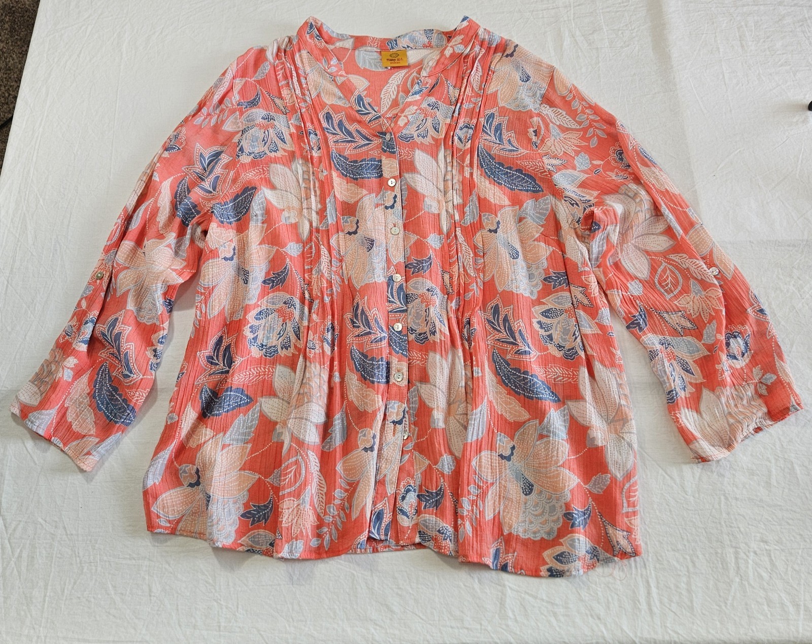 Ruby Rd. Floral Boho Lightweight Pleated Tunic Bl… - image 2
