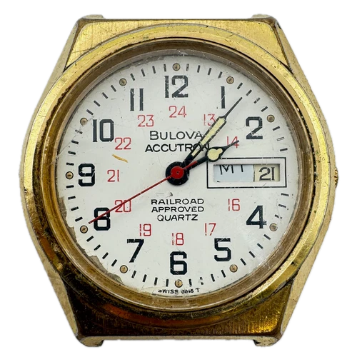 Vintage 1990 Accutron Railroad Approved Men's Quartz Wristwatch Swiss Gold Tone - Picture 1 of 5