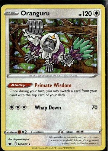 Oranguru Holo Rare SWSH01: Sword & Shield Base Set 148/202 NM