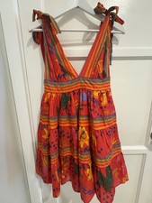 NWOT Farm Rio Red Bright Mini Dress 100% Cotton, Size XS, Floral Pattern