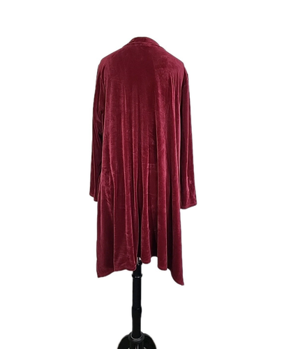 J Jill Pure Jill Velour Shift Dress Red XL Mock Neck Long Sleeve Soft Cozy Party - Picture 6 of 14