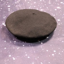 Genuine Basque Beret - Black, 100 Wool, Made in Italy - Size: 10 1/2