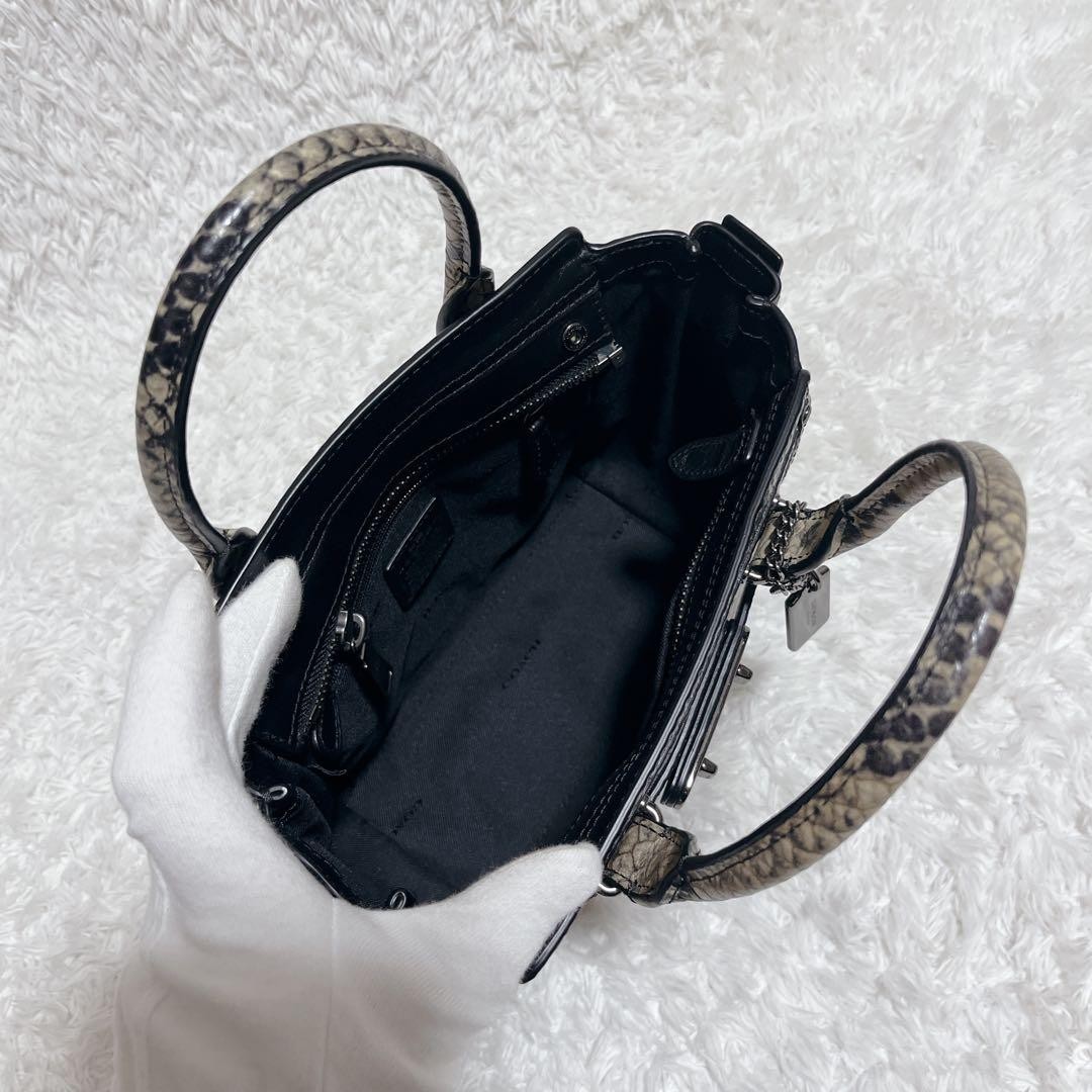 Coach 2WAY Shoulder Bag Python Embossed Swagger 3… - image 14