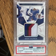 2024 National Treasures Keon Coleman Silver SICK Patch #TP-KCN /25 PSA 10🔥!🔥!