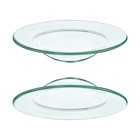 2Pcs Transparent Glass Dish Essential Oil Saucer Essential Oil Plate Glass Wax