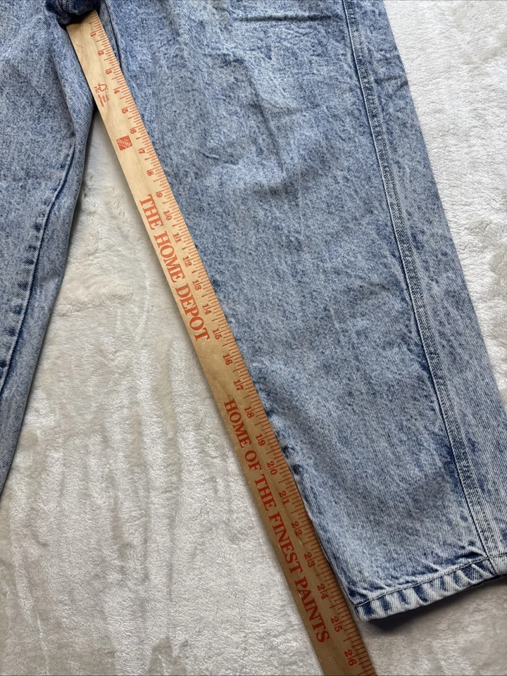 Vintage 80s PS GITANO WOMEN Sz 34/20W Short ACID WASHED High Waist Tapered Legs - Image 4 of 4