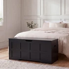 SALE Large Black Storage Ottoman Bench Seat Bed End Bedroom Furniture