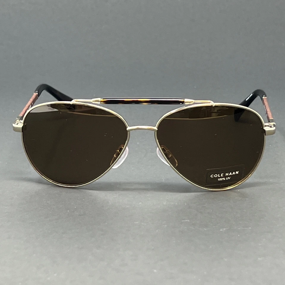 Gafas de sol Cole Haan CH6002 717 doradas 59 mm para hombre lentes marrones metal aviador Foto 2 de 4
