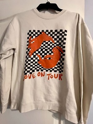 Harry Styles Love On Tour Crewneck Sweatshirt Rabbit Checkerboard Cream M Merch