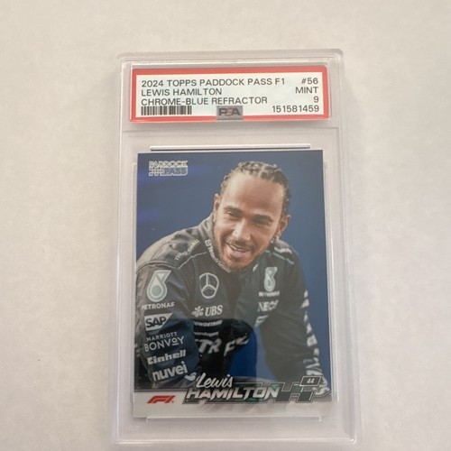 Topps 2024 Paddock Pass F1 Close Ups Lewis Hamilton #56 Chrome Blue PSA 9