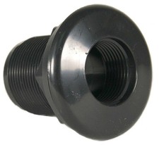 JT Manufacturing Bulkhead 3/4" Thread x Thread, Black