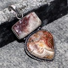 Long Mexican Laguna Lace 925 Silver Plated Handmade Pendant 2.3" AU b464