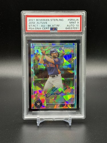 2021 Bowman Sterling Jose Altuve Black Atomic Refractor /10 PSA 9 Auto 10 Pop 1