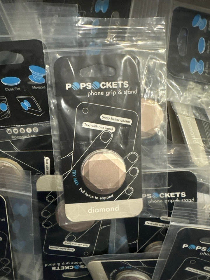 Popsocket Diamond Rose Gold Facets Popgrip Premium Swappable Pop Sockets - Image 2 of 4