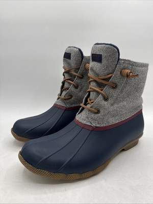 sperry saltwater duck boots blue