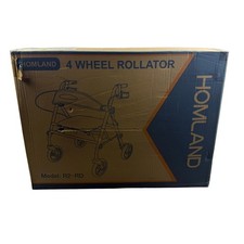 HOMLAND Foldable Rollator Walkers with Seat for Seniors, 8'' Big Wheels, 350 lb.