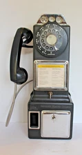 1950s Automatic Electric Co 3 Slot Wall Pay Phone with Both Keys Nice and clean