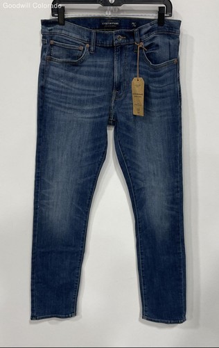 Lucky Brand 121 Mens Blue Cotton Blend Pockets Slim Straight Jeans Size 32X32