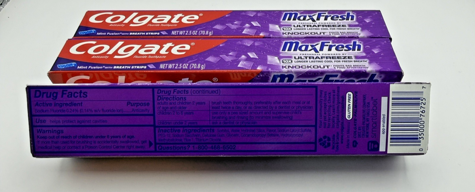 3 x NEW Colgate MaxFresh toothpaste knockout mint fusion ultrafreeze 2. ...