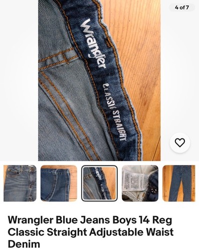 Jeans Wrangler Azul Niños 14 Reg Clásico Recto Cintura Ajustable Denim - Imagen 5 de 9
