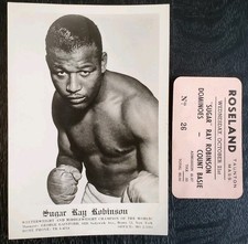 Vintage 1953 Sugar Ray Robinson Roseland Concert Ticket & Vintage 5x7 Photo 