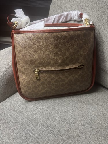 Coach Coated Canvas Signature Cary Shoulder Bag Brown Currently $395 - Picture 6 of 9