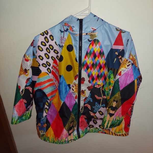 EUC Gorman Hooded Zip Windbreaker Jacket Size M Spring Outdoor Festival Rave