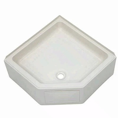 LIPPERT COMP 298087 Better Bath Parchment 27'' x 27'' Corner Shower Pan with Cente