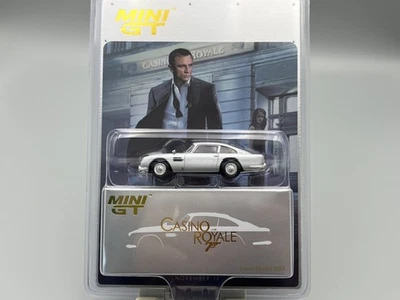 Casino Royale Aston Martin DB5 James Bond MiniGT #909 1/64 scale Display package - Image 1 of 4