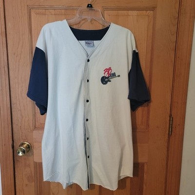 VTG 90 s BB King Blues Festival Beige Baseball Jersey Shirt Made In USA Mens XL