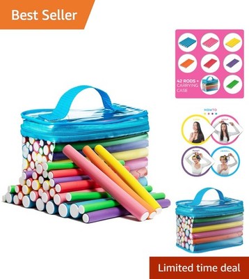 42 Pack Soft Foam Heatless Hair Curlers for All Hair Types