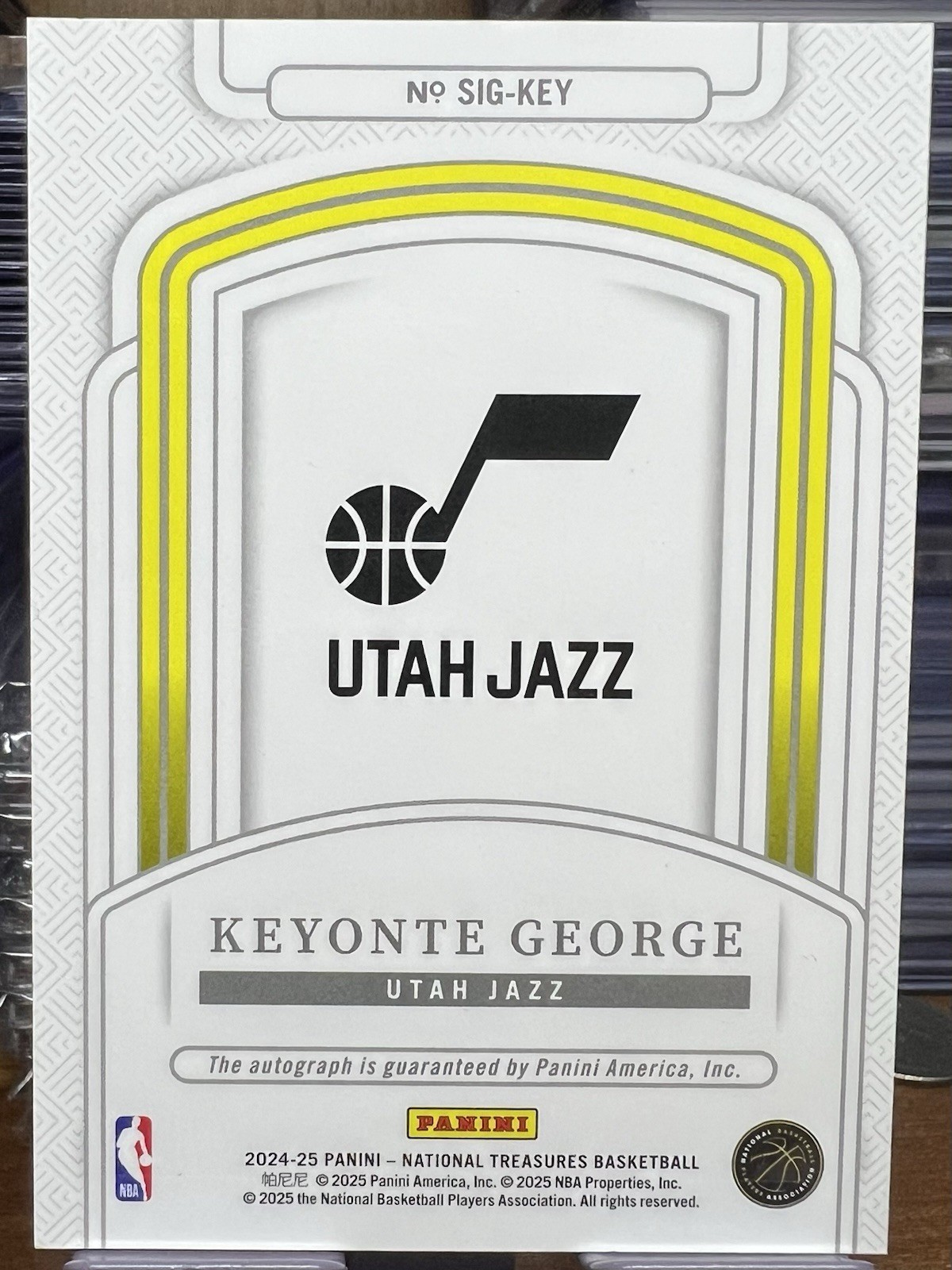2024-25 Panini National Treasures Signatures KEYONTE GEORGE Auto /75 Utah view 2
