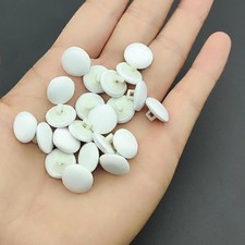 50Pcs Ivory Satin Fabric Cloth Covered Buttons with Shank for Bridal Wedding Dre