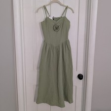 Tinseltown Women Midi Sundress MEDIUM Forest Fairy Sweetheart Wedding Sage Green
