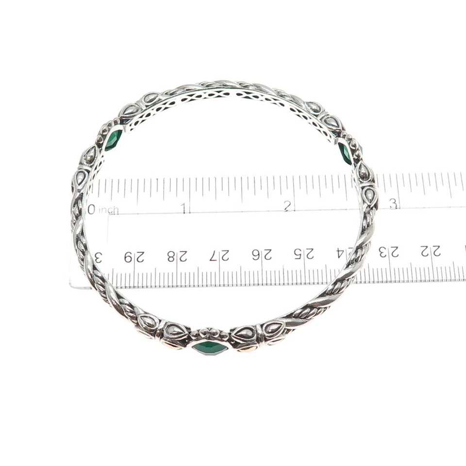 Brazalete Brazalete JAI by John Hardy Oro 14K Plata Esterlina Calcedonia Real 8" Foto 2 de 4