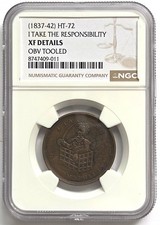 1837-42 Hard Time token, HT-72, NGC XF details    #2366 , #82-02