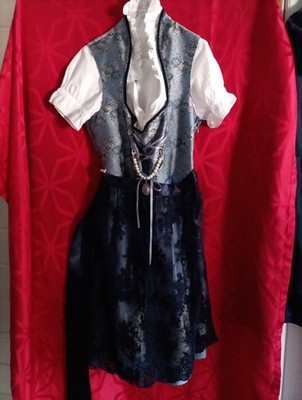 Dirndl Damen Trachtenkleid Hellblau EdelNice Gr.46