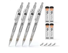 Pencil Set 0.3mm 0.5mm 0.7mm 0.9mm with Leads & Erasers –Study, Sketch, Office