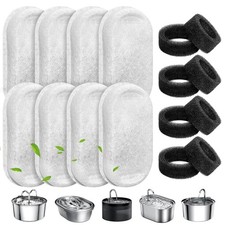 Cat Water Fountain Filters, 8 Pack Pet Replacement Filters with 8 Sponges for...