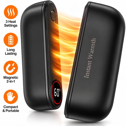 8000mAh Magnetic Hand Warmers Rechargeable 3 Heat Settings Pocket Heater Gift UK