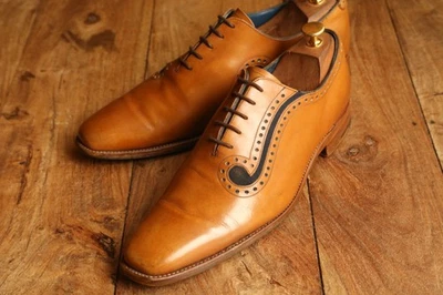 Chaussures Oxford Brogue homme Barker cuir marron daim bleu UK 9 F US 10 EU 43 - Photo 1/4