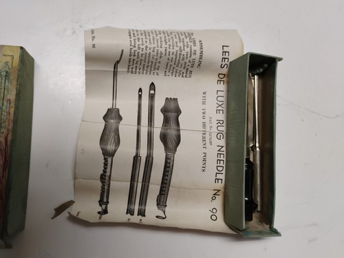 Vintage LEES DE LUXE CARPET NEEDLE with 3 Different Points No.90 Instructions