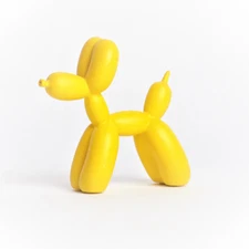 Yellow Balloon Dog Sculpture, Pop art Resin Animal Figurine, Home & Office Decor