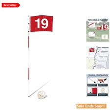 Sturdy 6ft Golf Flagstick with Fade-Resistant Nylon Flag for Outdoor Gatherings
